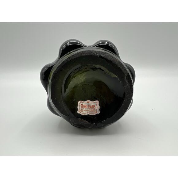 Norleans Hand Blown Five Finger Swung Glass Vase 10” Dark Green - Picture 8 of 9